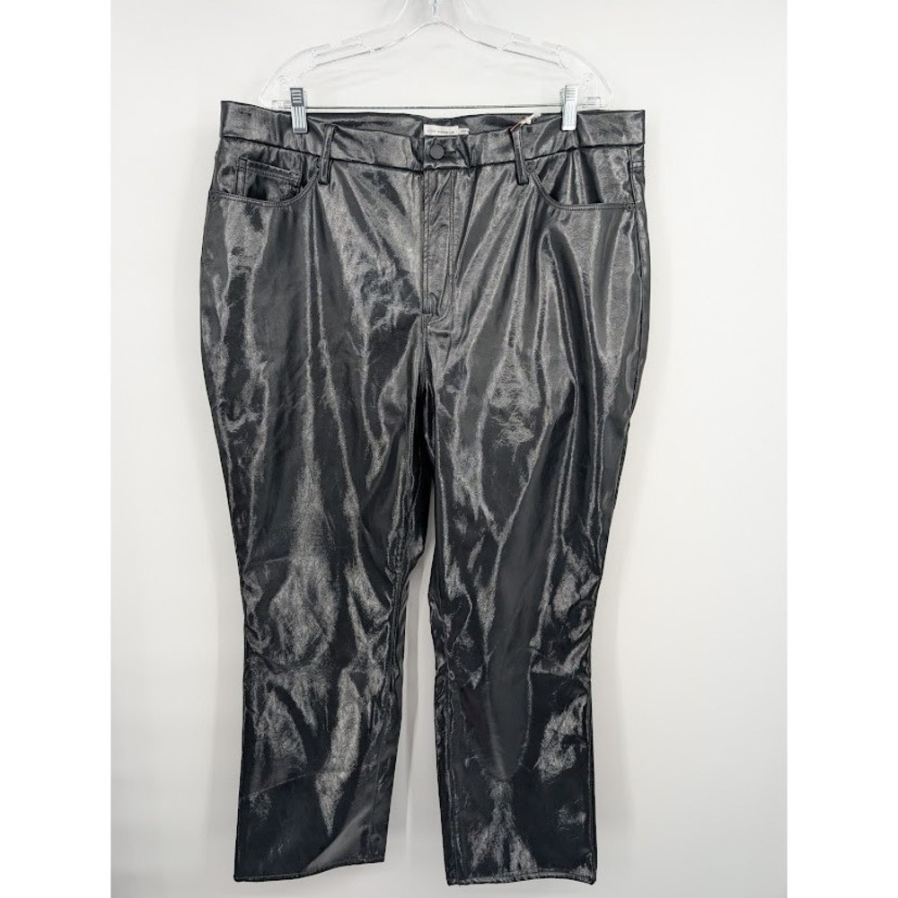Good‎ American NWT Women's Better than Leather Good Curve black pants sz 18